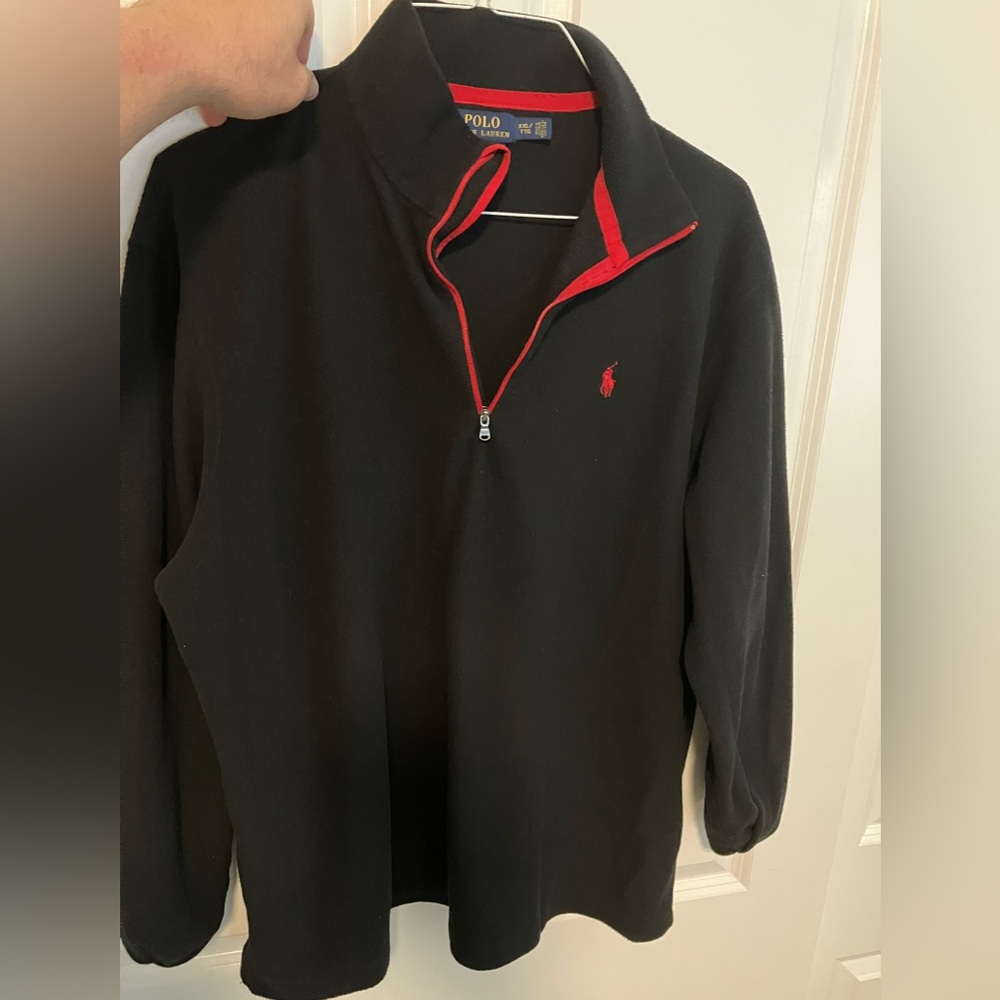 Polo by Ralph Lauren Black Sweatshirt with Red Accents